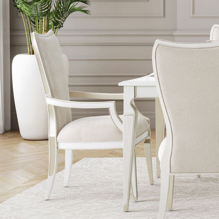 La Marisia Creamy Pearl and Tranquil Dining Arm Chair