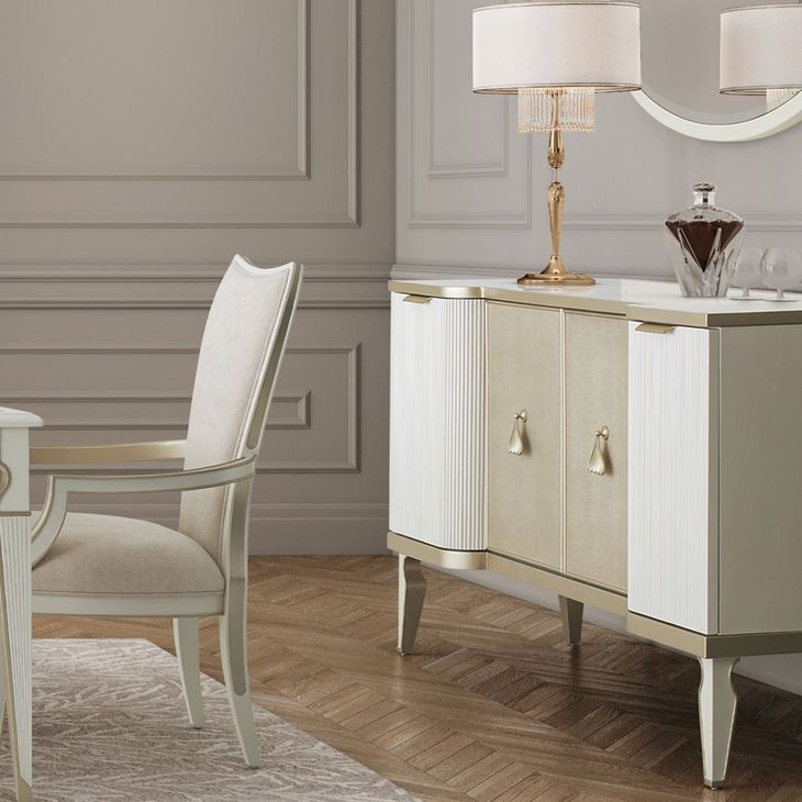 La Marisia Creamy Pearl Sideboard with Adjustable Shelves