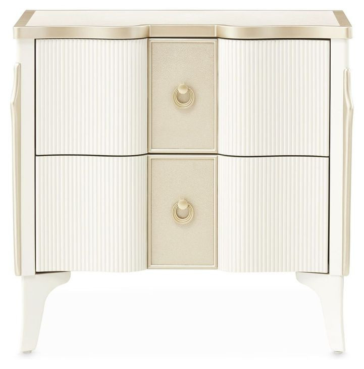 La Marisia Creamy Pearl 2 Drawer Nightstand