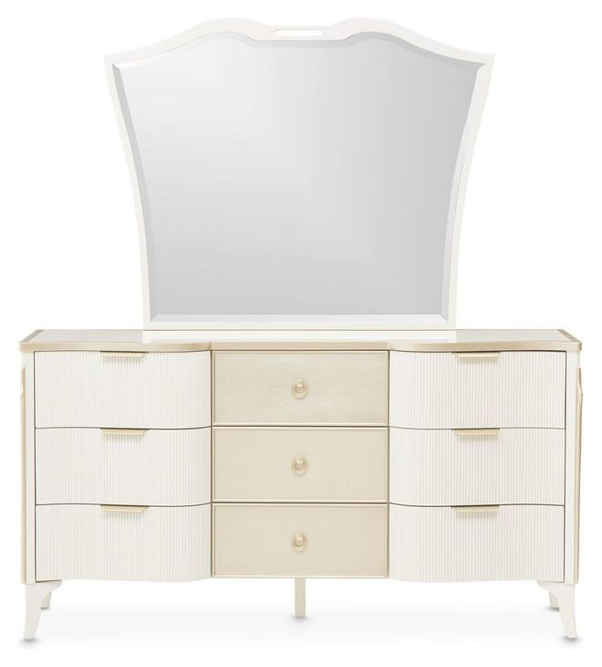 La Marisia Creamy Pearl Dresser and Mirror