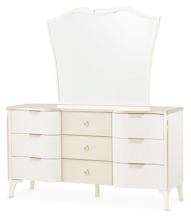 La Marisia Creamy Pearl Dresser and Mirror