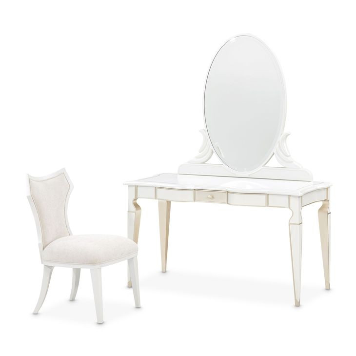 La Marisia Creamy Pearl 1 Drawer Vanity Desk
