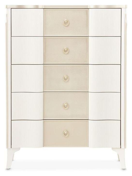 La Marisia Creamy Pearl 5 Drawer Chest