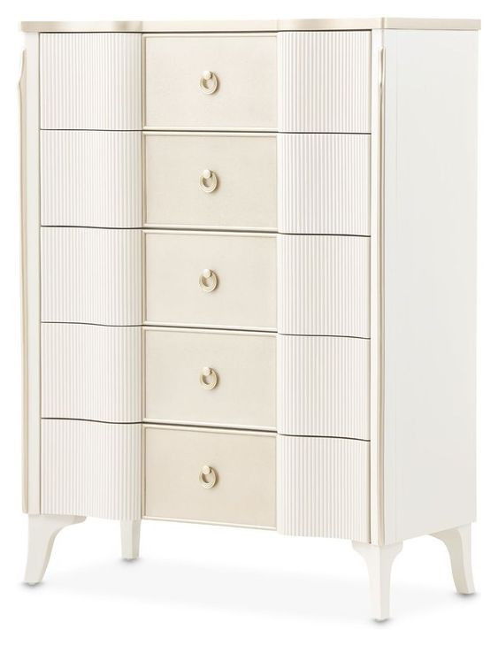 La Marisia Creamy Pearl 5 Drawer Chest