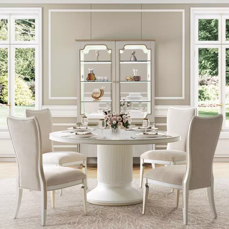 La Marisia Creamy Pearl 2 Door Display Cabinet