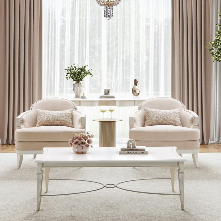 La Marisia Creamy Pearl Round Accent Table