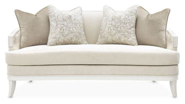 La Marisia Tranquil and Creamy Pearl Chenille 72" Loveseat