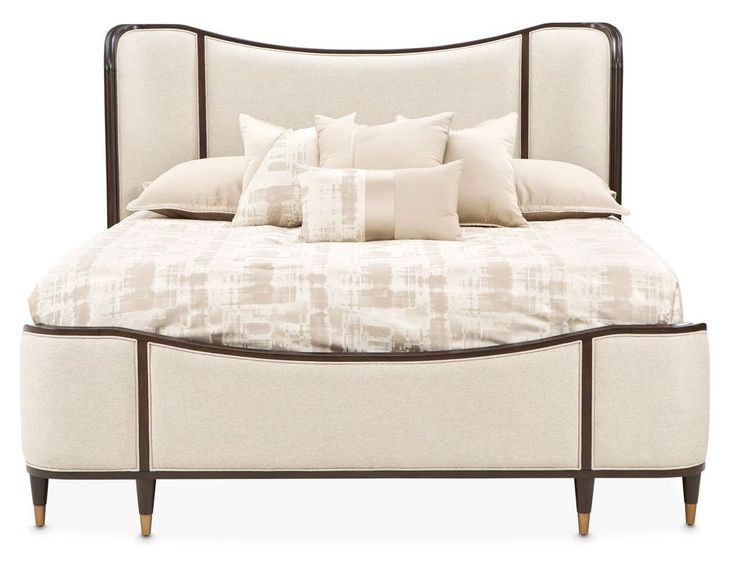 Camellia Field Pecan Upholstered Bedroom Set