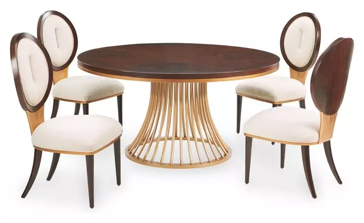 Camellia Field Warm Pecan 60" Round Dining Table