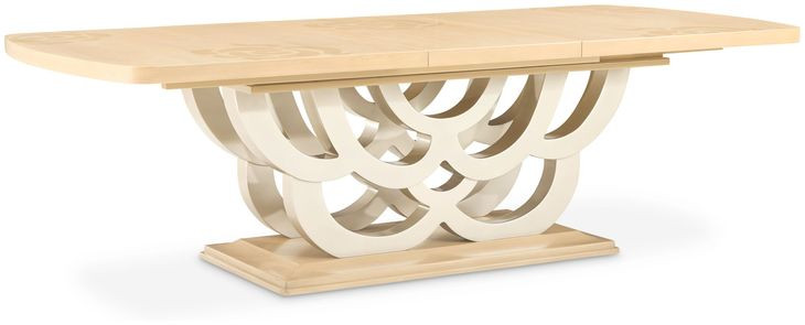 Camellia Field Caramel 124" Extendable Rectangular Dining Table