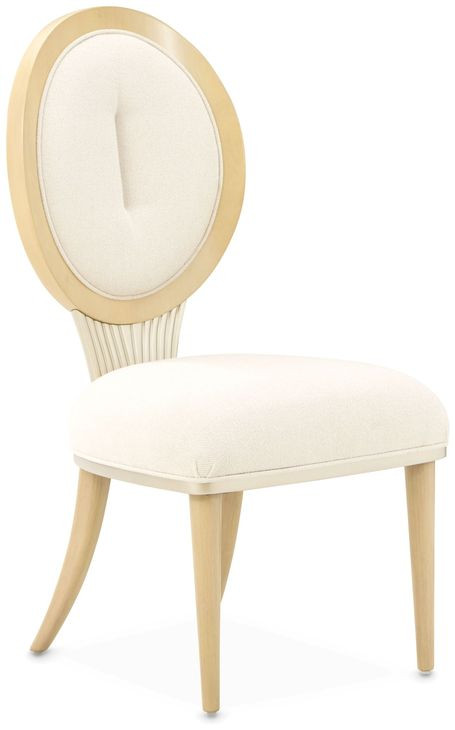 Camellia Field Cornsilk Upholstered Dining Side Chair Set of 2