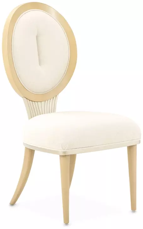 Camellia Field Cornsilk Upholstered Dining Side Chair Set of 2