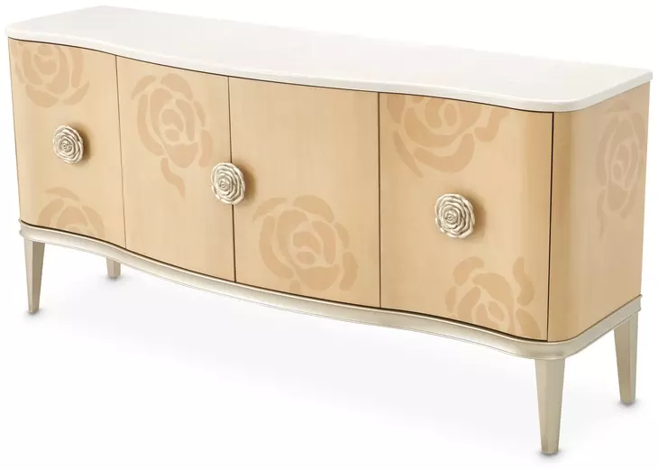 Camellia Field Caramel Extendable Rectangular Dining Room Set