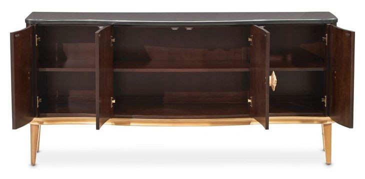 Camellia Field Warm Pecan Sideboard with Adjustable Shelves