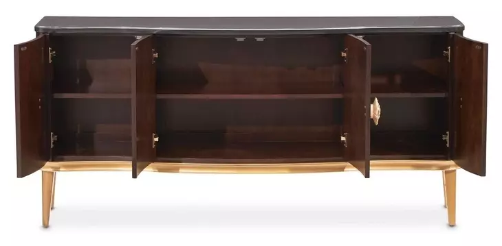 Camellia Field Warm Pecan Sideboard with Adjustable Shelves