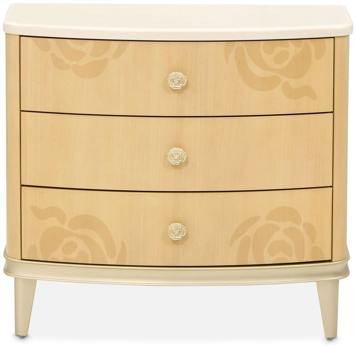Camellia Field Caramel 3 Drawer Nightstand