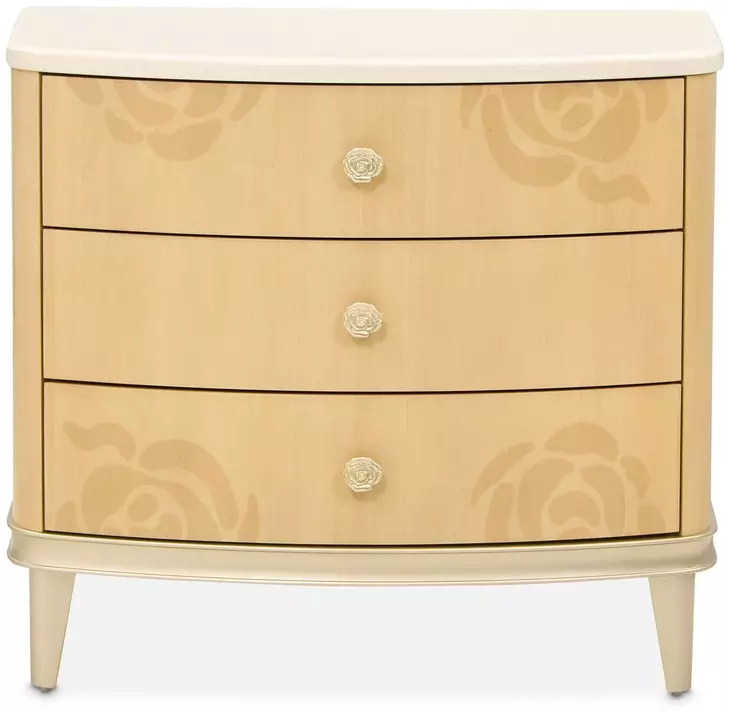 Camellia Field Caramel 3 Drawer Nightstand