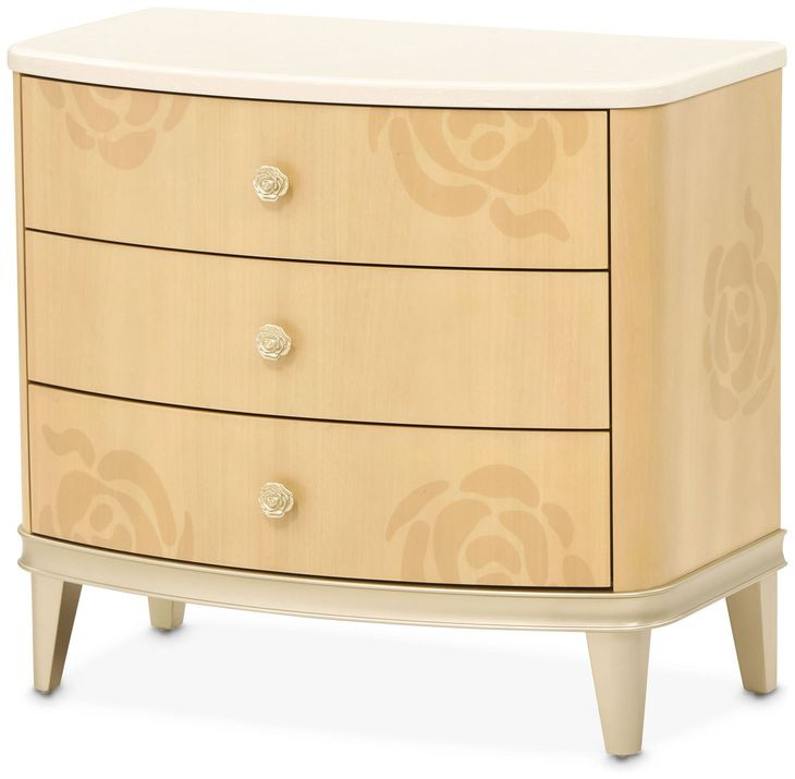 Camellia Field Caramel 3 Drawer Nightstand