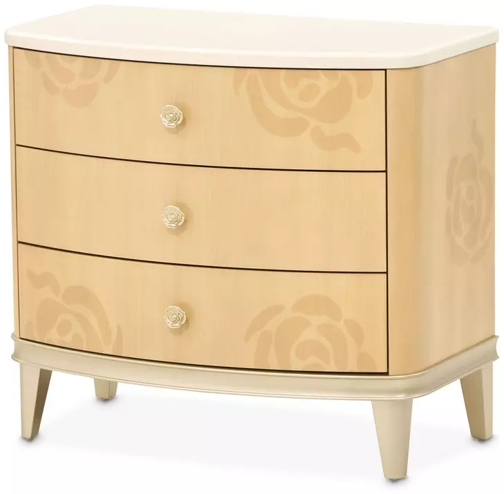 Camellia Field Caramel 3 Drawer Nightstand