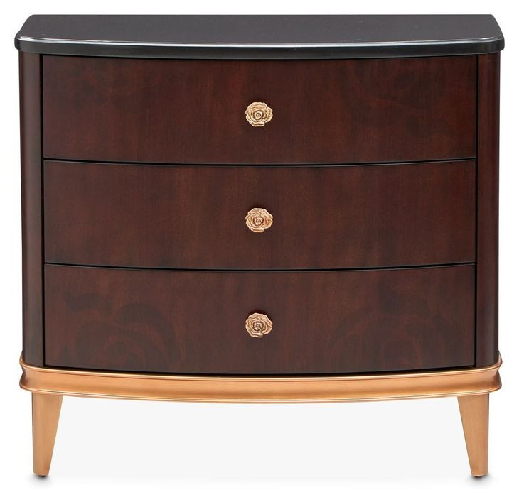 Camellia Field Warm Pecan 3 Drawer Nightstand