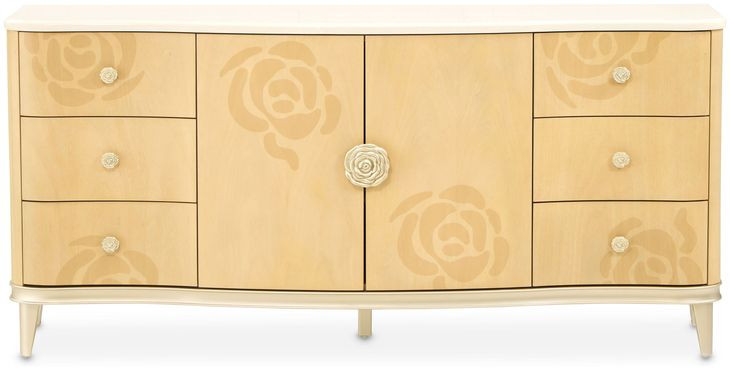 Camellia Field Caramel 6 Drawer Dresser