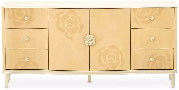 Camellia Field Caramel 6 Drawer Dresser