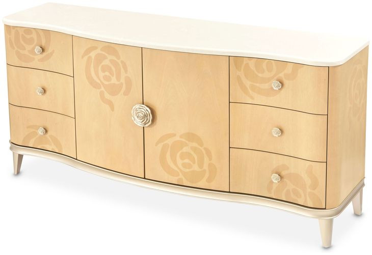 Camellia Field Caramel 6 Drawer Dresser