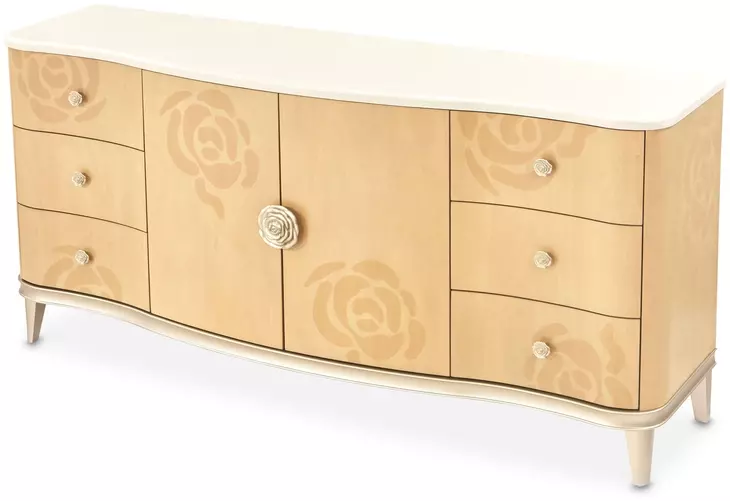 Camellia Field Caramel 6 Drawer Dresser