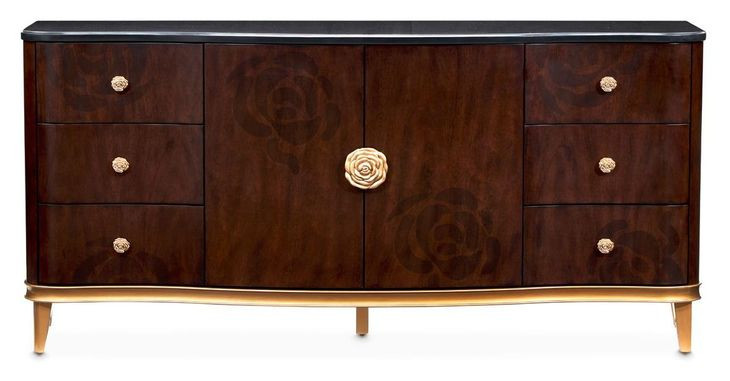 Camellia Field Warm Pecan 6 Drawer Dresser