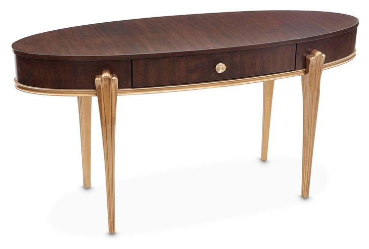 Camellia Field Warm Pecan 1 Drawer Vanity Desk