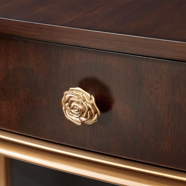 Camellia Field Warm Pecan 1 Drawer Vanity Desk