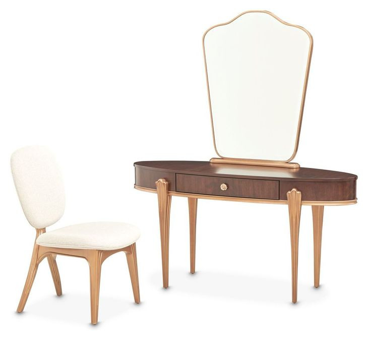 Camellia Field Warm Pecan 1 Drawer Vanity Set