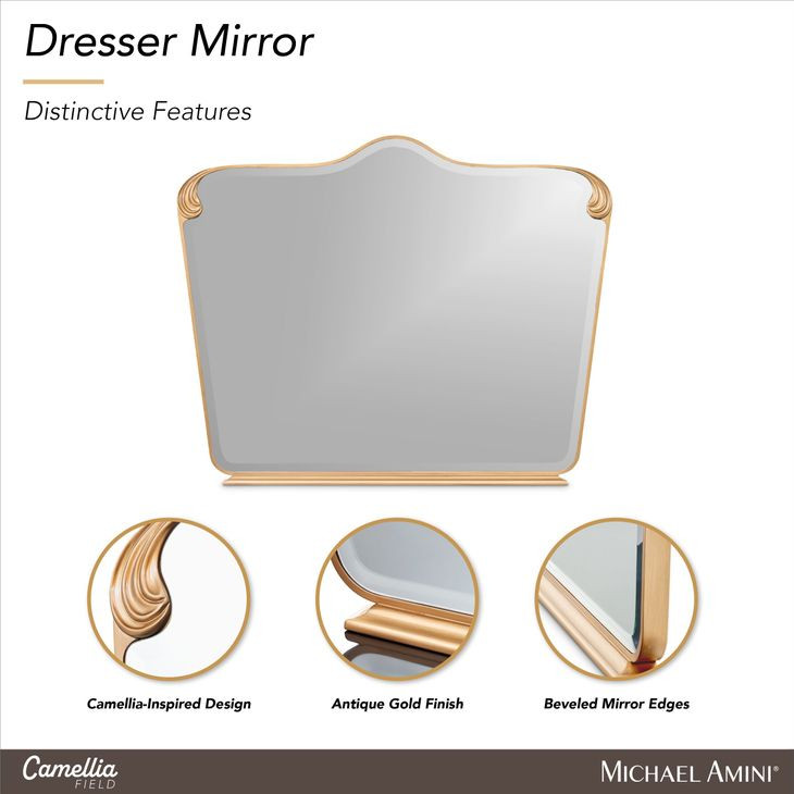 Rosemere Warm Pecan Arch Dresser Mirror