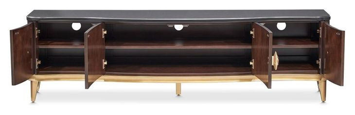 Camellia Field Warm Pecan 78" Media Cabinet