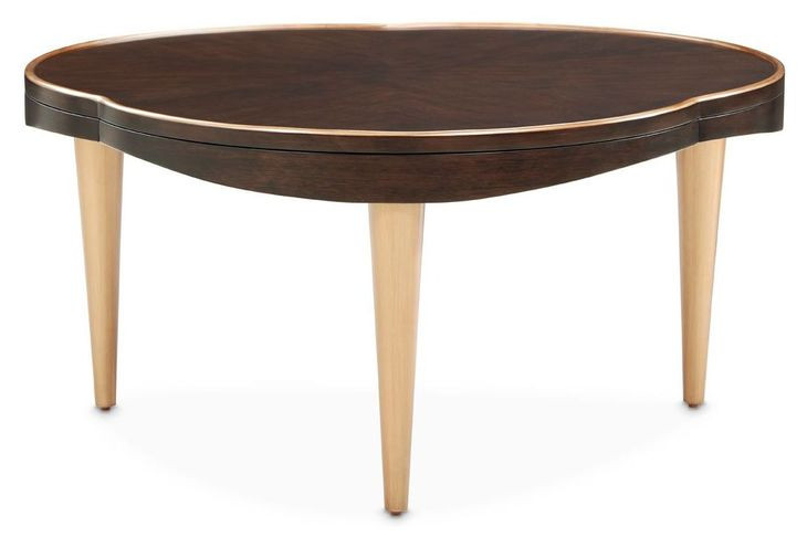Camellia Field Warm Pecan Free Form Cocktail Table