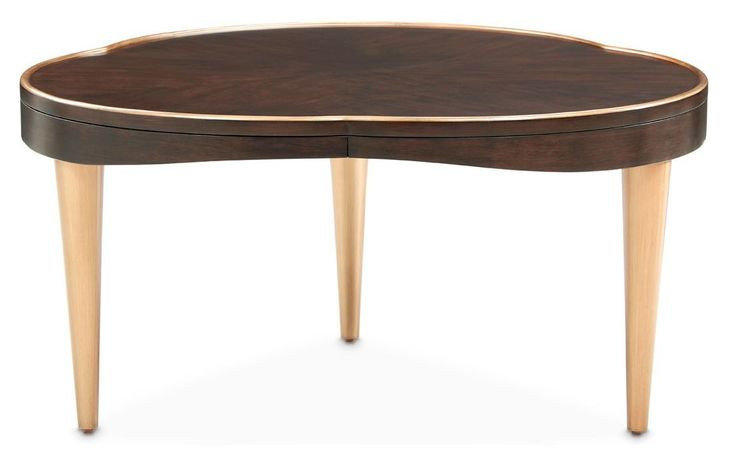 Camellia Field Warm Pecan Free Form Cocktail Table