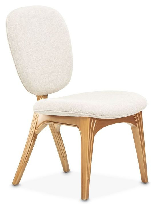 Camellia Field Antique Gold and Linen Vanity Chair