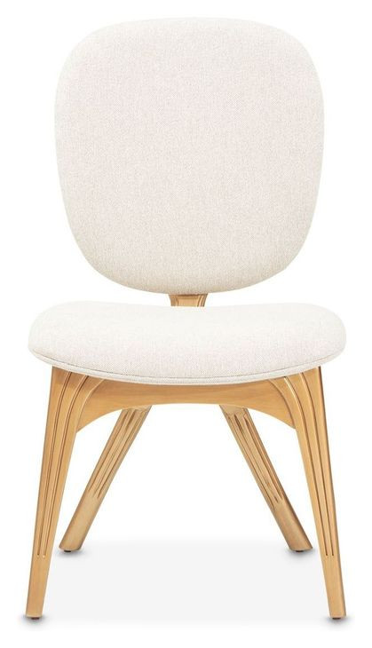 Camellia Field Antique Gold and Linen Vanity Chair