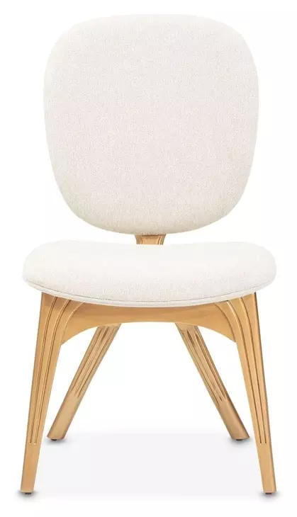 Camellia Field Antique Gold and Linen Vanity Chair