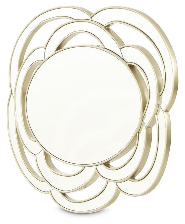 Camellia Field Antique Gold Wall Mirror