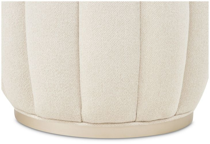 Camellia Field Cornsilk Upholstered Round Bench
