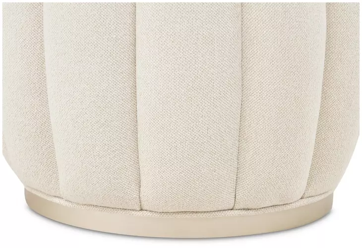 Camellia Field Cornsilk Upholstered Round Bench