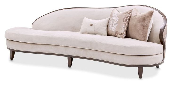 Camellia Field Porcini and Warm Pecan Asymmetrical Velvet 107" Sofa