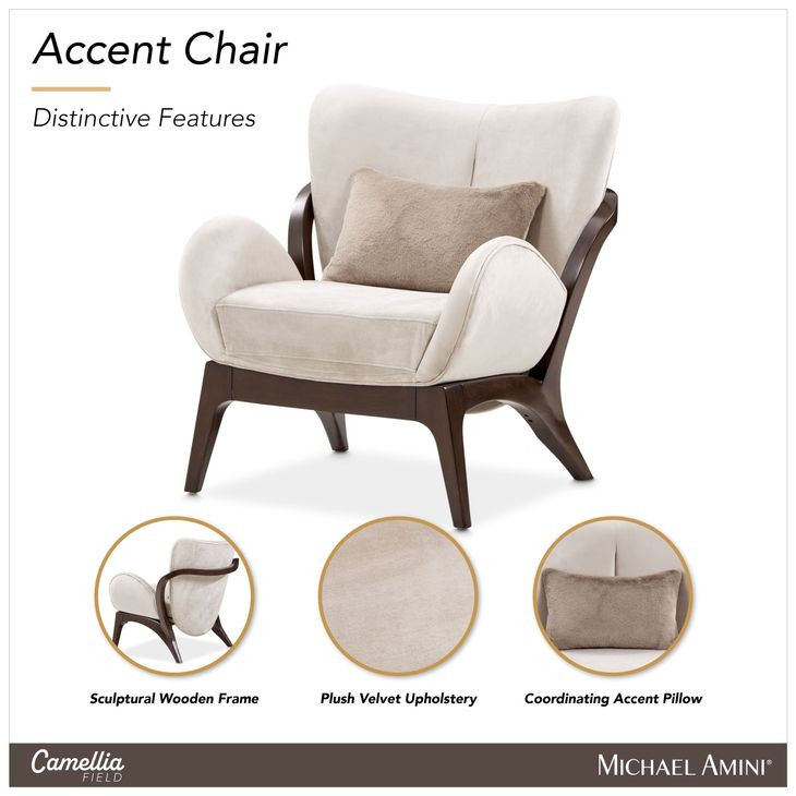 Camellia Field Warm Pecan and Porcini Accent Chair