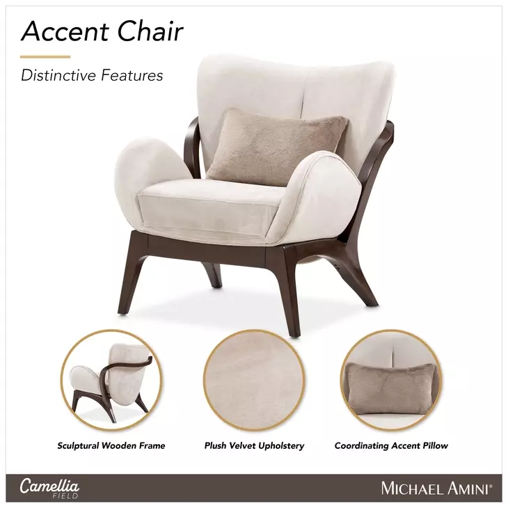 Camellia Field Warm Pecan and Porcini Accent Chair