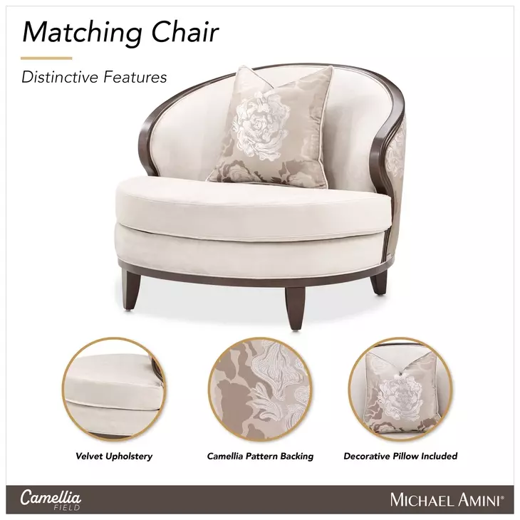 Camellia Field Warm Pecan and Porcini Matching Chair