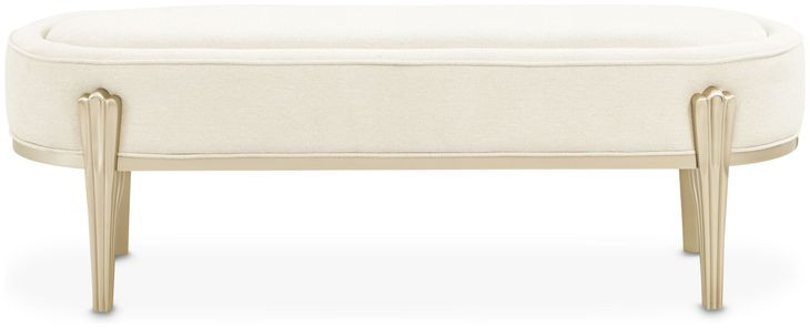 Camellia Field Cornsilk Upholstered Bed Bench