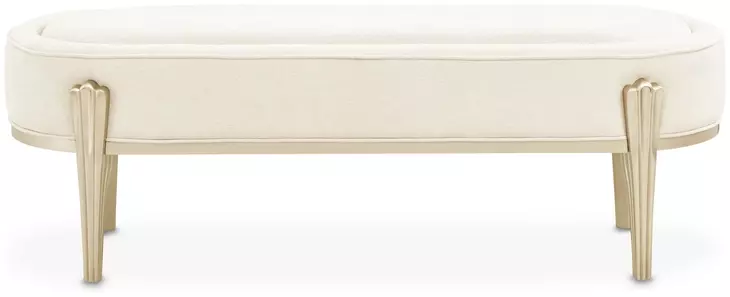 Camellia Field Cornsilk Upholstered Bed Bench