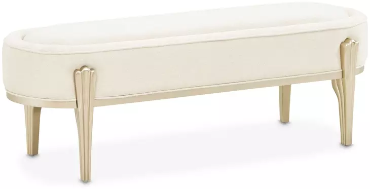 Camellia Field Cornsilk Upholstered Bed Bench