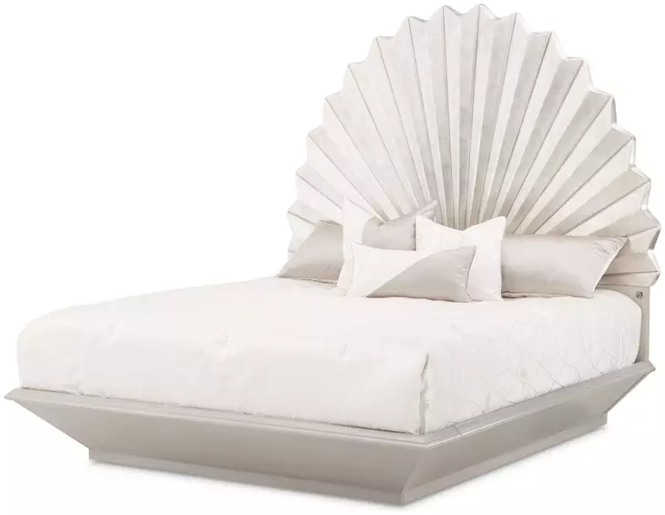 Fantosini Silver Mist King Fan Platform Bed with USB Charging